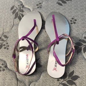 Purple and silver strappy sandal